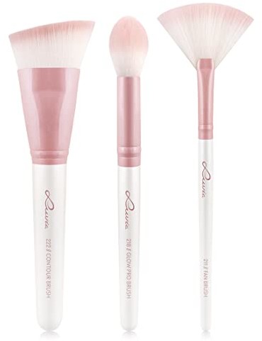 Pędzle do Makijażu Luvia Cosmetics Zestaw pędzli Highlight & Contour Luvia, 3 pędzle kosmetyczne, wegańskie