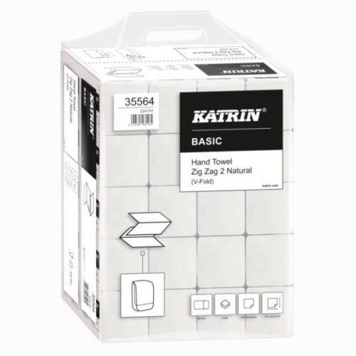 Katrin Biały recznik 2 warstwy - 2x16g 4000 sztuk 20op. x 200 listków - 23x22,4cm BASIC HANDY PACK NATURAL MT037