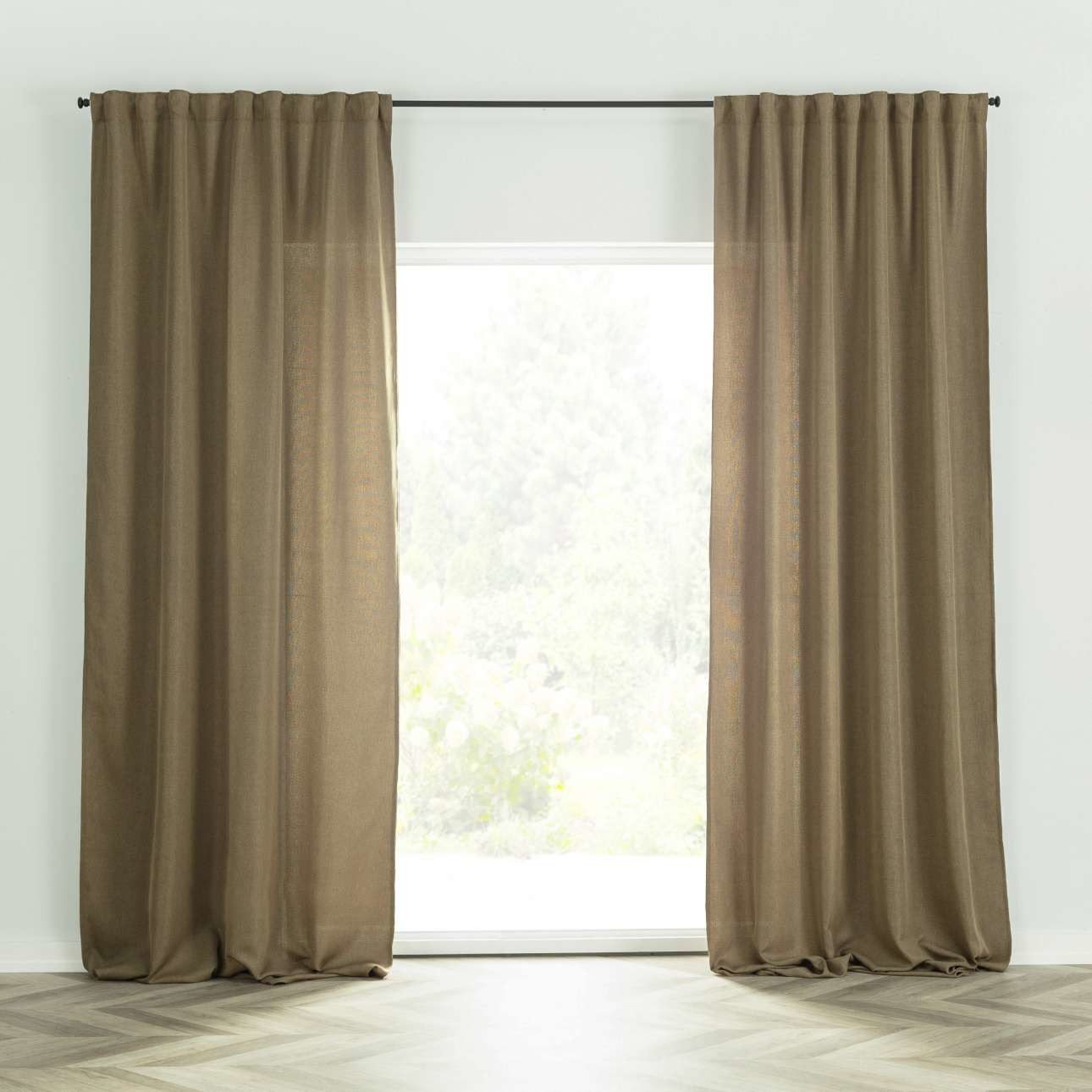 Dekoria pl pl Zasłona BASIC na taśmie marszczącej 140x300cm jasne khaki 1 szt. 140 cm x 300 cm 249-746