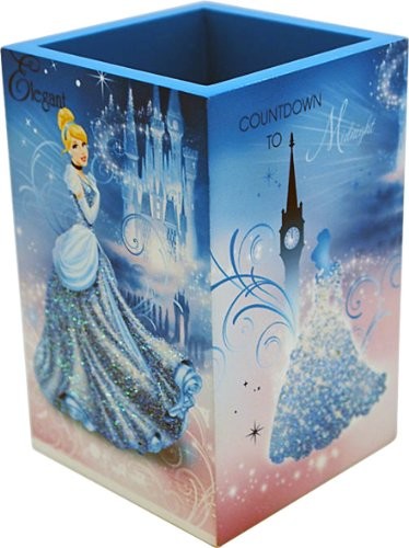 Joy Toy 90002 Disney Cinderella pojemnik na długopisy z drewna, opakowanie na prezent, 7 x 7 x 11 cm 90002
