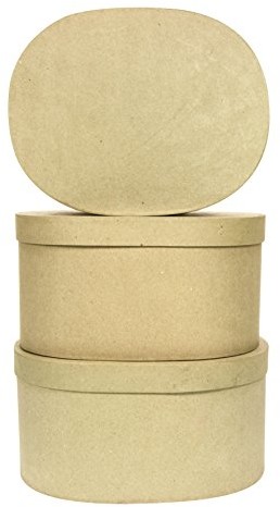 Decopatch Big Oval pudełka, 3 sztuki, brązowy BTS905O