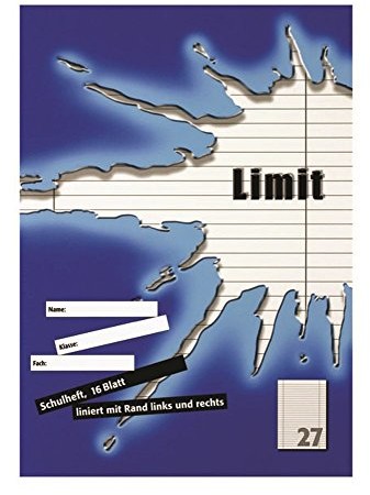 Limit 100050512 DIN A4, zeszytów szkolnych linie 16 arkuszy z krawędzią obwoluta lewa i prawa, zestaw 10 szt., niebieski 100050512