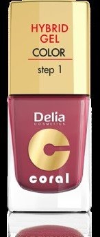 Delia Cosmetics Cosmetics, Coral Hybrid Gel, lakier do paznokci nr 18 marsala, 11 ml