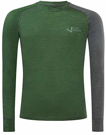 Black Crevice Black Crevice Męska koszulka z długim rękawem z wełny merino koszulka funkcyjna Forest Green/Anthracite, M BCR403652-GA-M
