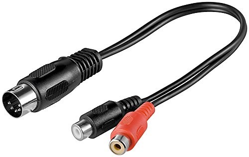 Goobay 0.2 m 2 X cinch Kupplungen na 5-biegunowy wtyk DIN 1 szt. czarny 50002-GB