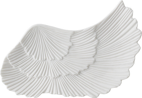 Bloomingville Taca dekoracyjna skrzydło anioła 21 cm biała 95305124