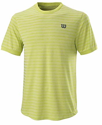 Wilson Wilson Męska koszulka z krótkim rękawem, STRIPE CREW wielokolorowa zielony (Lime Pop) / biały XXL WRA789202XX