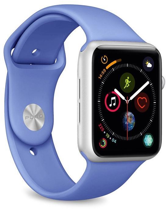 PURO ICON Elastyczny pasek sportowy do Apple Watch 42 / 44 mm (S/M/L) niebieski AW44ICONFMBLUE