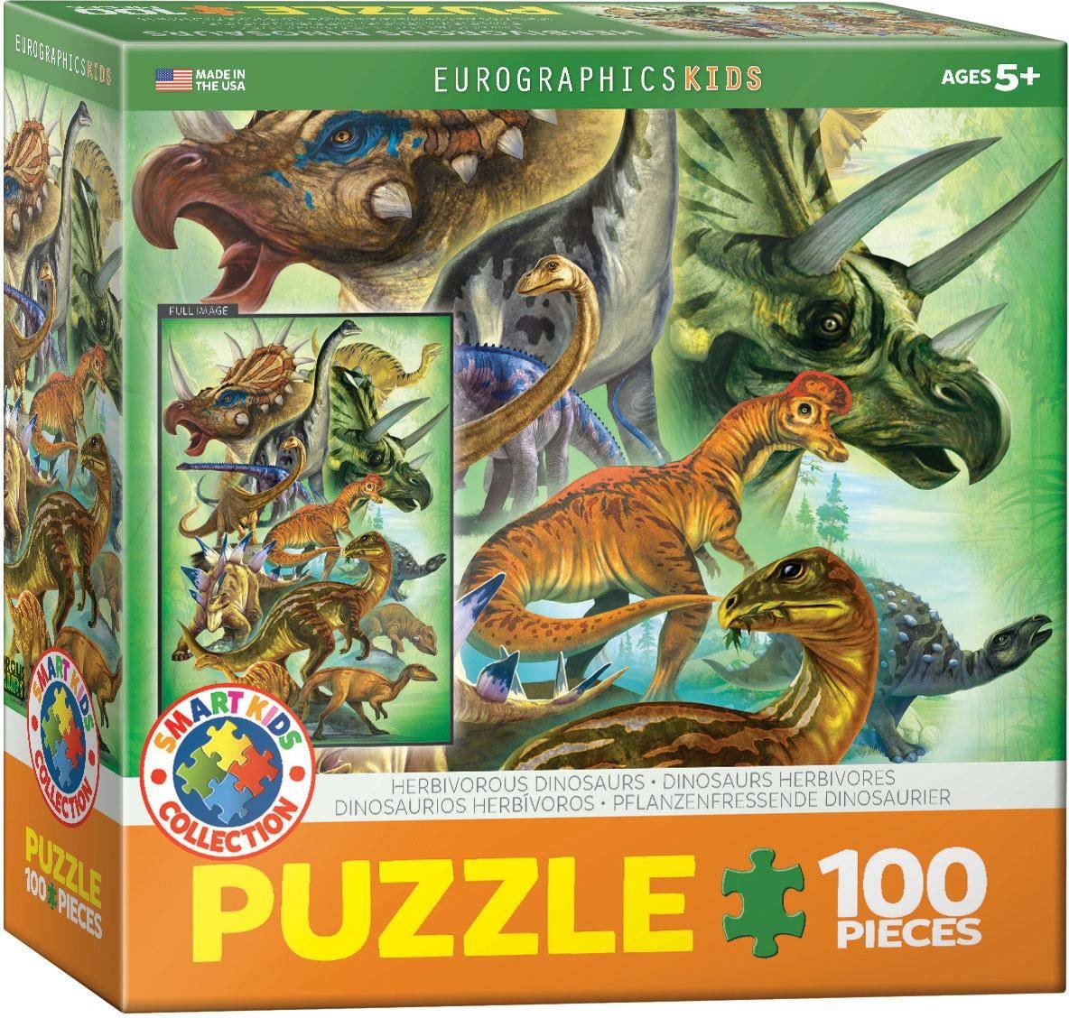 Eurographics Puzzle 100 Smartkids Herbivorous Dinosaurs 6100-0360 -