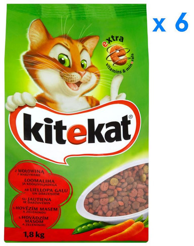 Kitekat Wołowina i warzywa 1.8 kg x6 DARMOWA DOSTAWA OD 95 ZŁ!