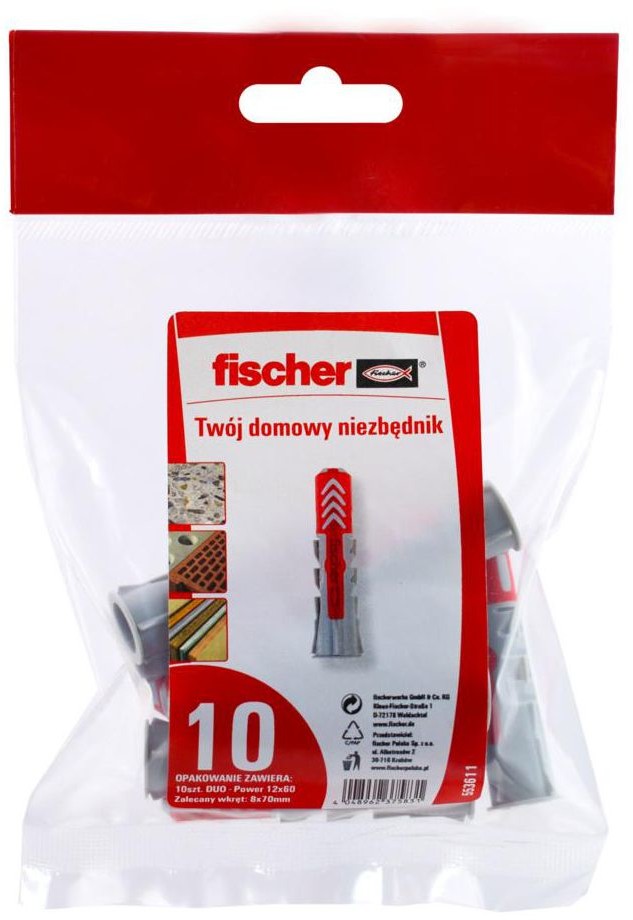 Fischer Koszulki uniwersalne DUOPOWER 12X60MM 10 szt.