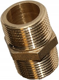 Nypel Mosiężny Długi 1 L=40mm Gwint Zewnętrzny
