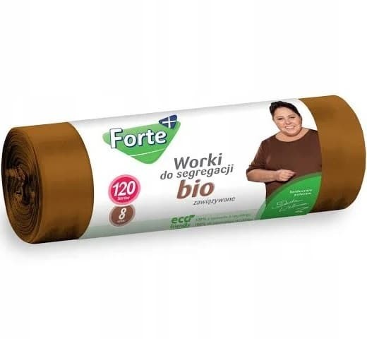 FORTE Worki do segregacji 120L 8szt zawiązywane BIO