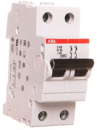 ABB Wyłącznik nadprądowy 2P D 32A 6kA AC S202-D32 2CDS252001R0321