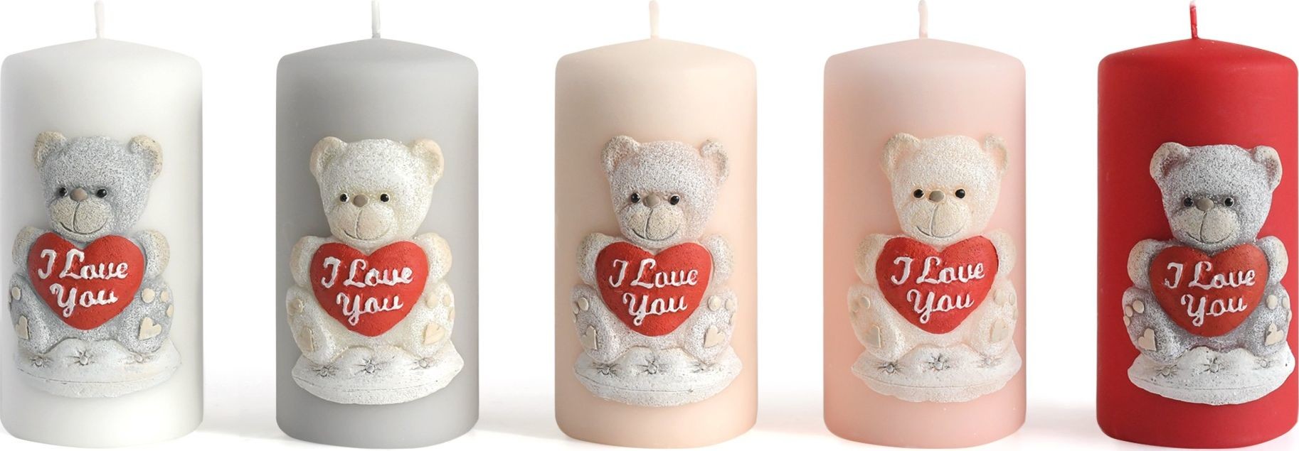 Artman Świeca ozdobna TEDDY w kształcie walca w kolorze różowym-1sztuka 983356