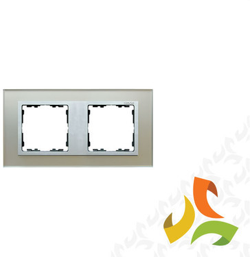SIMON KONTAKT Ramka 2 podwójna kryształ-srebro / ramka pośrednia aluminium mat 82927-62 SIMON 82 NATURE 82927-62/KON