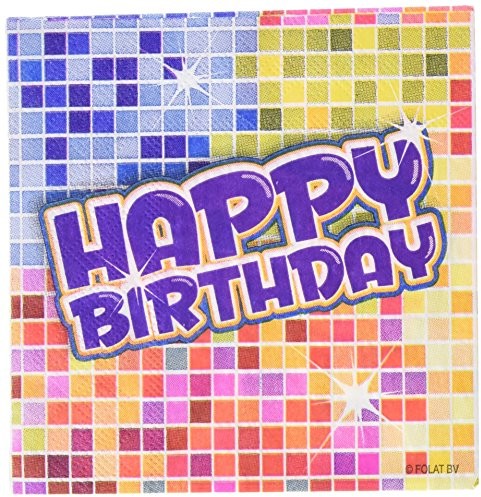 Folat Dekoracja stołu  380182  16 małe serwetki  Happy Crazy Birthday
