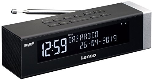 Lenco CR-630 BK radio z zegarem, pamięć na 10 stacji FM i DAB + Czarny CR-630 BK