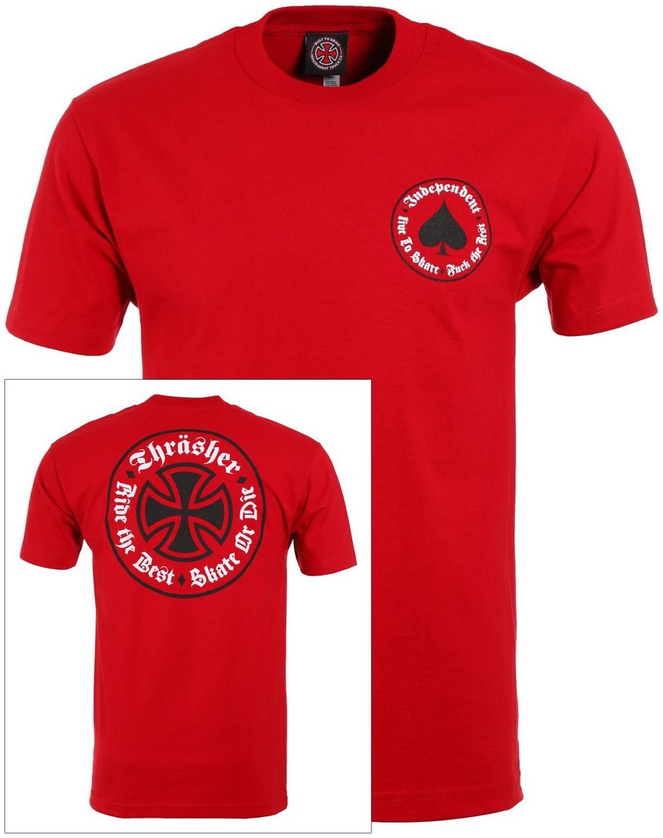 Thrasher t-shirt INDEPENDENT) OATH REGULAR TEE Cardinal Red