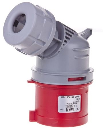 PCE Polska sp. z o.o. Wtyczka przenośna 32A 5P 400V czerwona IP44 8025-6TT