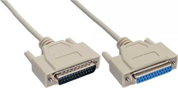 InLine Szeregowy Kabel molded DB25 męski - żeński direct szary20 m - 1140 (11402M)