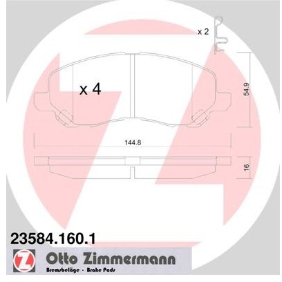 ZIMMERMANN Zestaw klocków hamulcowych, hamulce tarczowe 23584.160.1