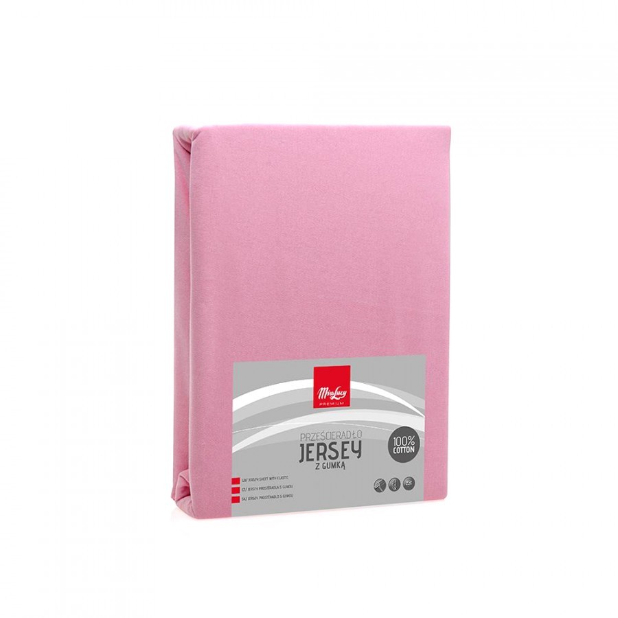 Fl1 PRZEŚCIERADŁO JERSEY Z GUMKĄ 220X220CM RÓŻ 80A-PRZ-J220RÓ
