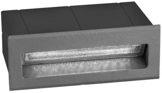 Lucide Podtynkowa LAMPA schodowa KRYPTON 726406 zewnętrzna OPRAWA ścienna LED 3W do zadudowy outdoor IP54 ciemnoszara 726406