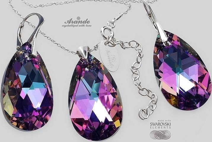 Arande NOWE SWAROVSKI komplet+łańcuszek VITRAIL SREBRO 4392120602