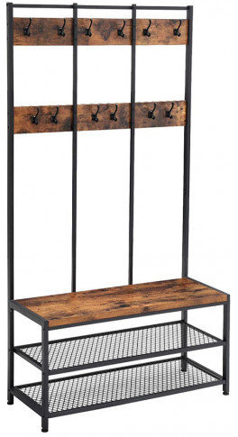 Loftowy Wieszak Z Siedziskiem I 2 Półkami N6-C01