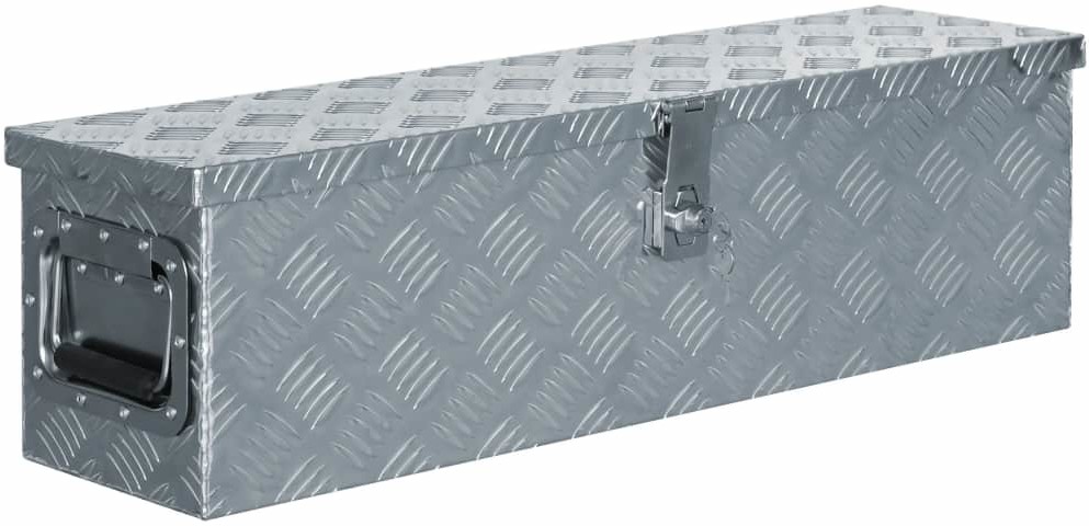 Aluminiowa skrzynia, 80,5 x 22 x 22 cm, srebrna