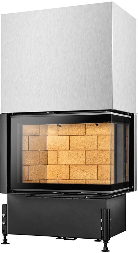 Kobok Midi Corner VD 650(600) prawa szyba SM czerniona 380mm 6kW K/CORNER/MIDI/VD/650/600/380/SMR