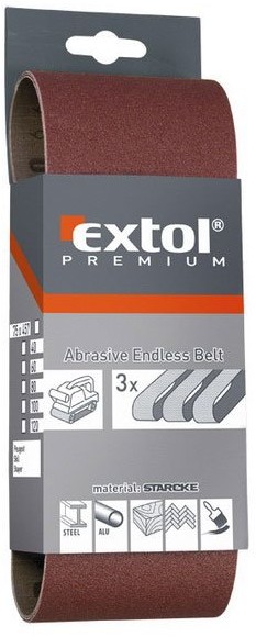 EXTOL PREMIUM EXTOL Pas ścierny bezkońcowy, pas P40, 533x75mm, 3szt 8803524