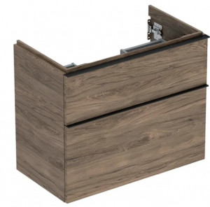 GEBERIT GEBERIT 502.308.JR.1 Szafka pod umywalkę iCon z dwoma szufladami krótka 74 cm x 61,5 cm x 41,6 cm orzech hickory melaminowa struktura drewna lava matowy