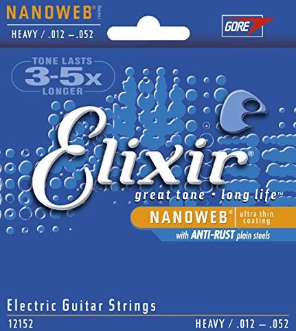 Elixir Struny do gitary elektrycznej z powłoką NANOWEB, ciężkie (.012-.052) CEL 12152