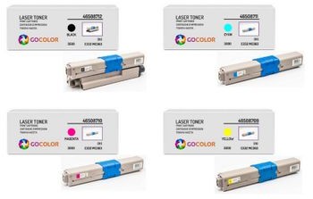 GOCOLOR Zestaw 4 X Toner do oki C332dn MC363dn MC363dnw 46508712 46508711 46508710 46508709