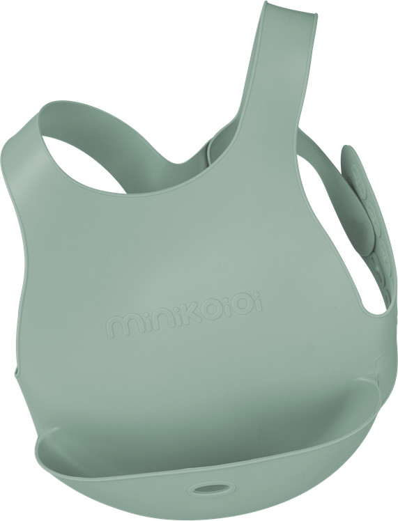 MINIKOIOI MINIKOIOI Śliniak silikonowy z kieszonką RIVER GREEN kidyb2b.pl-2557-0