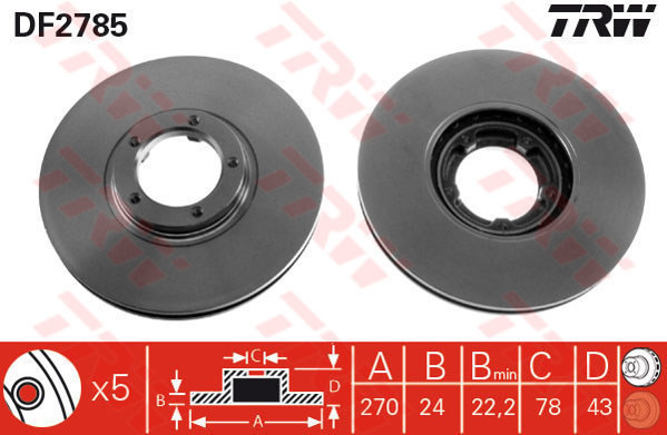 TRW Tarcza hamulcowa DF2785