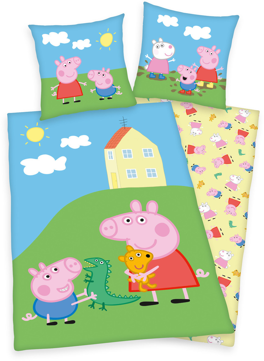 Bawełniana pościel dziecięca Peppa Pig Play, 140 x 200 cm, 70 x 90 cm