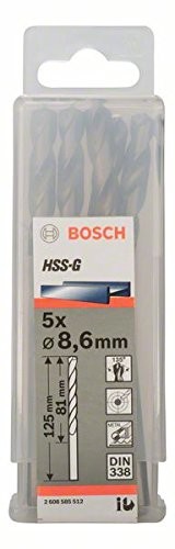 Bosch Professional Bosch Pro szlifowane wiertło do metalu HSS-G (5 sztuki,  8,6 MM)