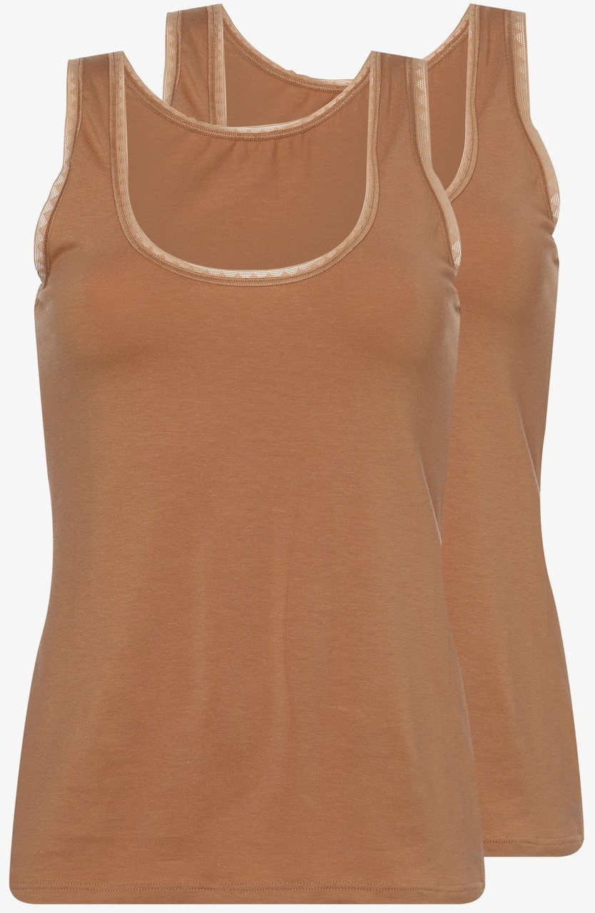 sloggi Damski tank top, 2 szt. w opakowaniu GO Allround, brązowy
