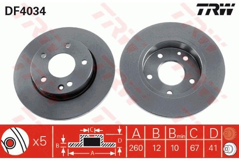 TRW Tarcza hamulcowa DF4034