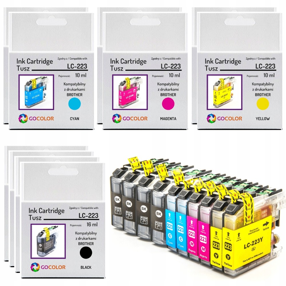 10X tusz do Brother LC-223 Cmyk MFC-J4625DW