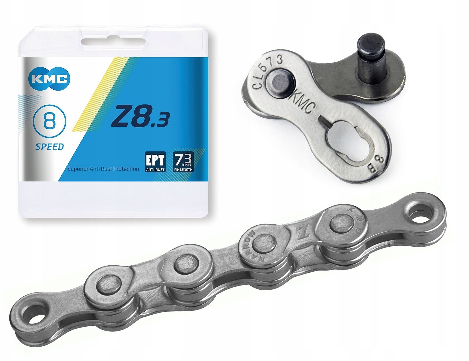 Łańcuch Kmc Z8 Ept 114 ogniw, 7,3 mm, 6/7/8-rz.
