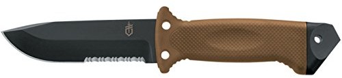 Gerber LMF II Infantry, Tan Handle, Black Blade, Combo, nylon sheat G1463_Jaune