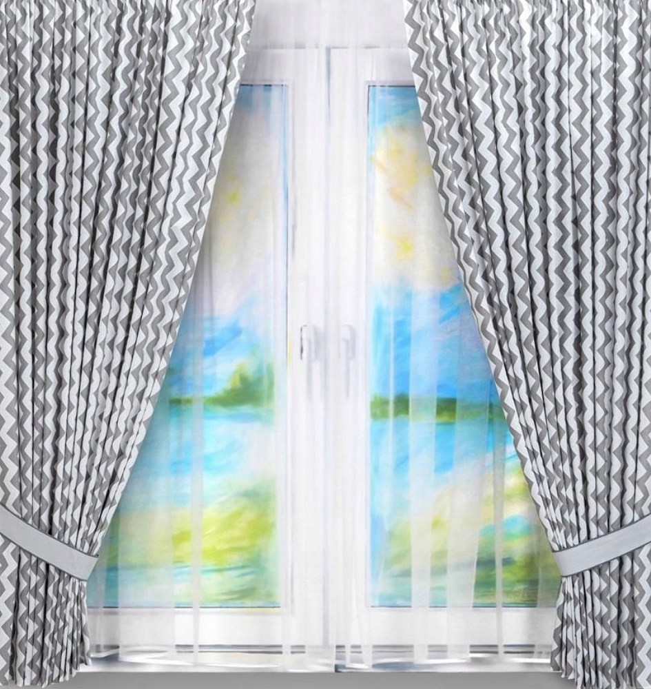 Zasłona gotowa na szelki 160x250 R021 896E zygzak