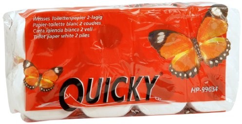 SemyTop Quicky papier toaletowy 2-warstwowa 250 arkuszy Bright White, 4er Pack (4 X 8 sztuki) ST-99034