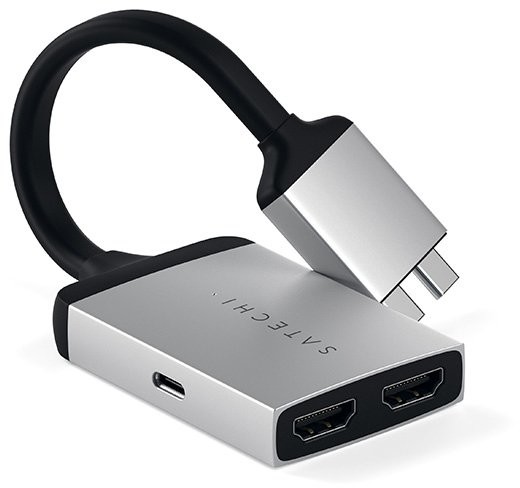 Satechi Satechi Dual HDMI 4K USB-C Adapter Silver ST-TCDHAS