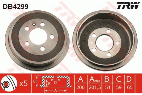 TRW Bęben hamulcowy DB4299