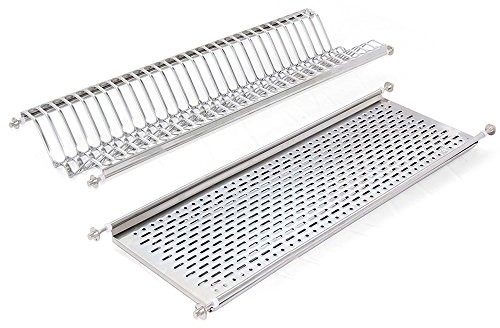 Emuca Stelaż do ociekania emuca 8929865 fotel wiszący na talerze i szklanki do umywalki stojącej ze stali nierdzewnej 80 cm 8929865